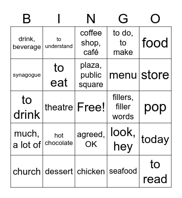 Capítulo 3B - En el Centro Bingo Card