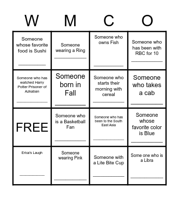 SE Networking Bingo Card