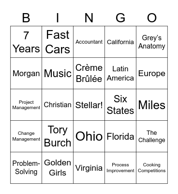 SJA Bingo Card
