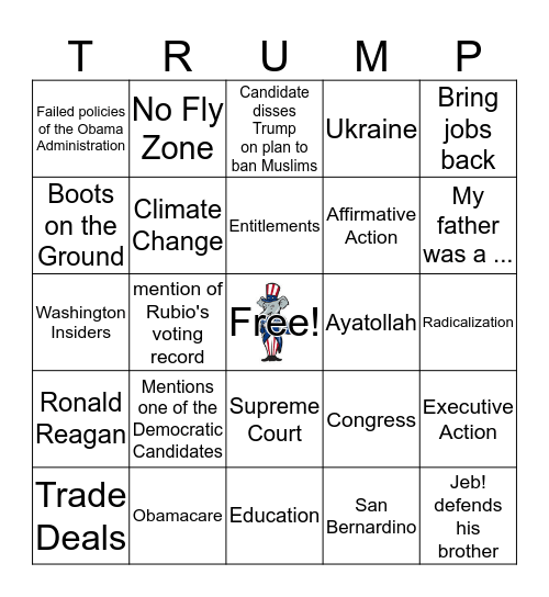 12/15 Republican Debate # 3 Bingo Card