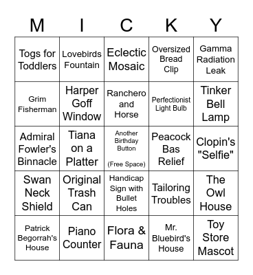 DLR Birthday Bingo Card