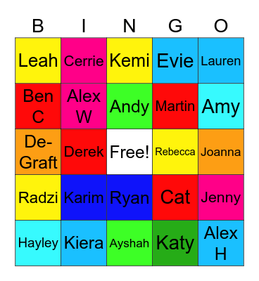 Orange - 3rd September Bingo Card