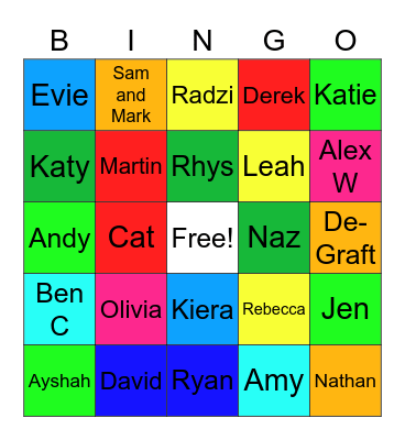 Yellow - 3rd September Bingo Card