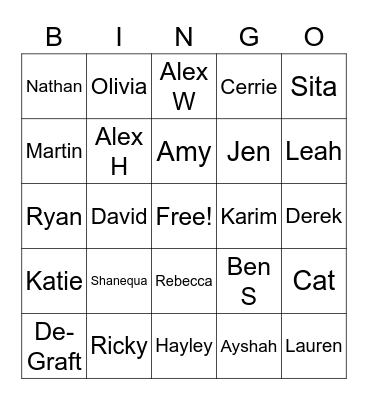 Green - 3rd September Bingo Card