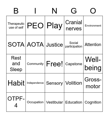 OT Bingo Card