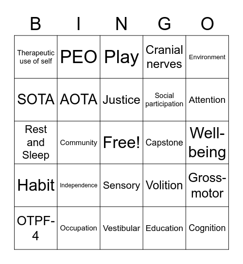 OT Bingo Card