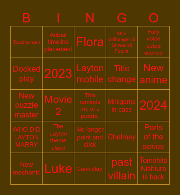 Layton Bingo Card