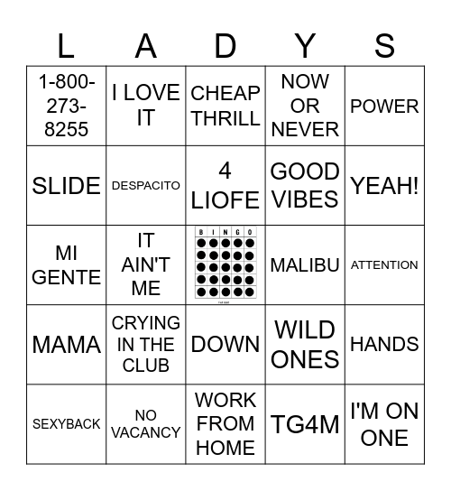 Girls Night Bingo Card