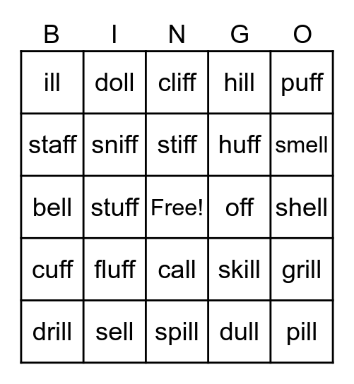 FF & LL BINGO! Bingo Card