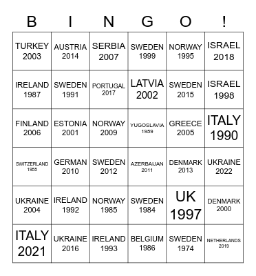 ESC BINGO: WINNERS Bingo Card