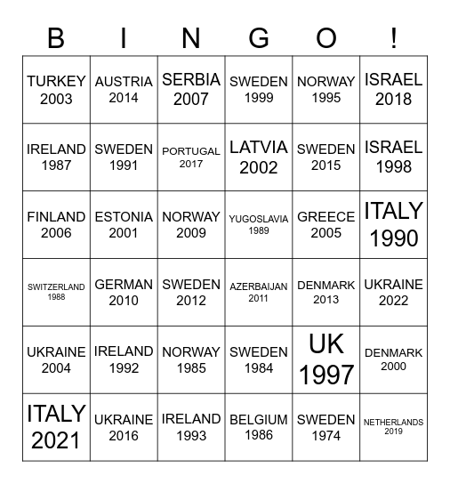 ESC BINGO: WINNERS Bingo Card