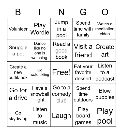 BPE BINGO Card