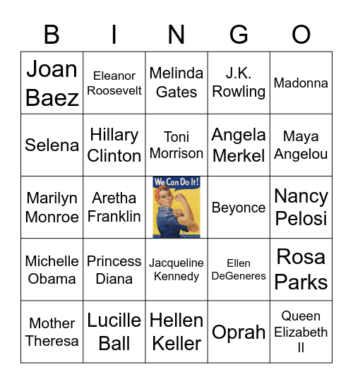 Women's History Month Bingo Card