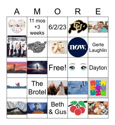 Lindsay's Bridal Shower Bingo Card