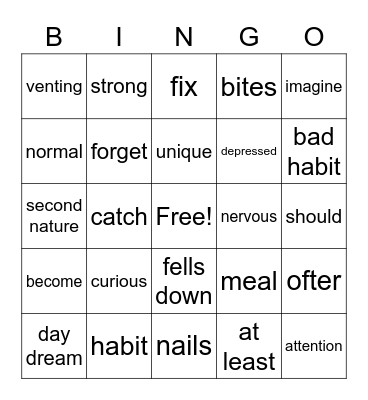 JI CLASS Bingo Card