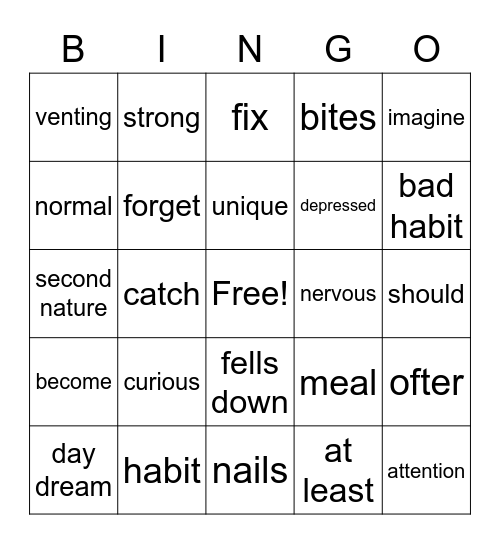 JI CLASS Bingo Card