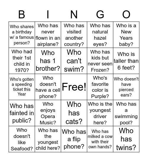 I GOT IT Bingo Card