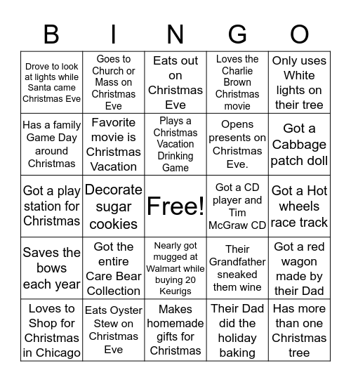 NLFHC Holiday Trivia Bingo Card