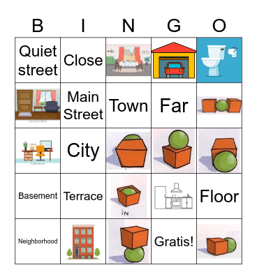 Rooms of the house Bingo Card