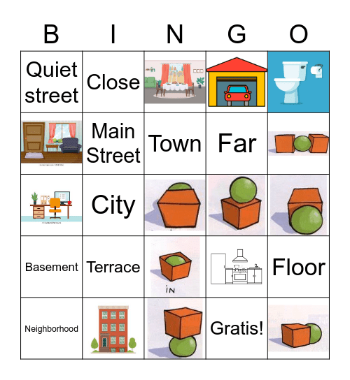 Rooms of the house Bingo Card