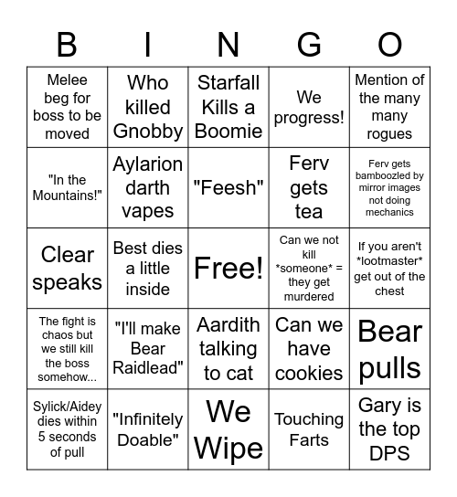 The Gathering Bingo Card