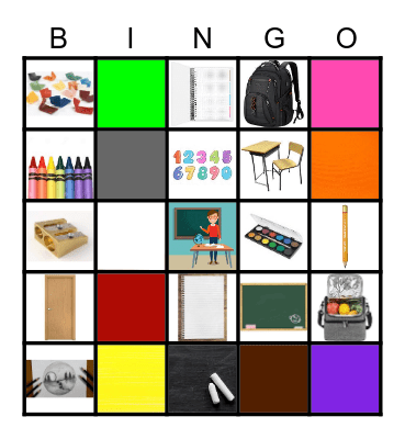 Los Colores y La Escuela Bingo Card