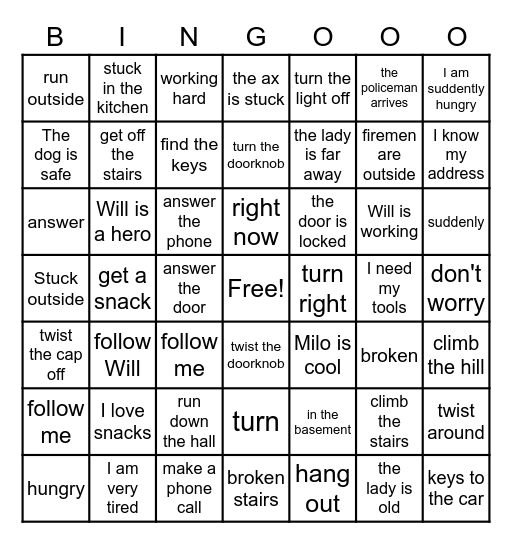 Will Knows These Bingo Card