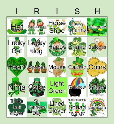 Happy St. Patricks Day Bingo Card