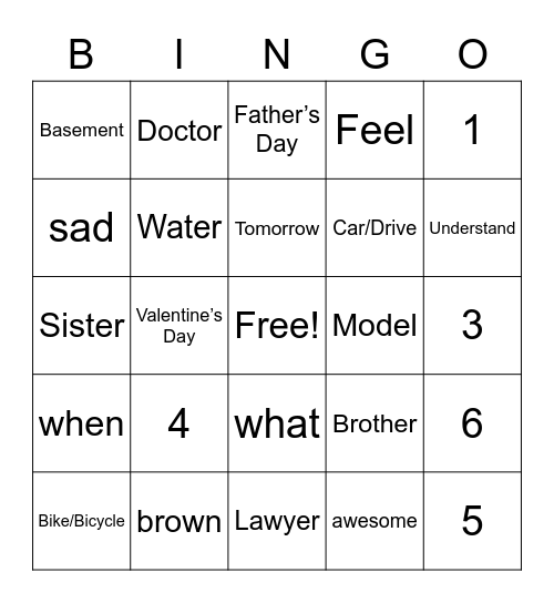 ASL Q3 Review, part II Bingo Card