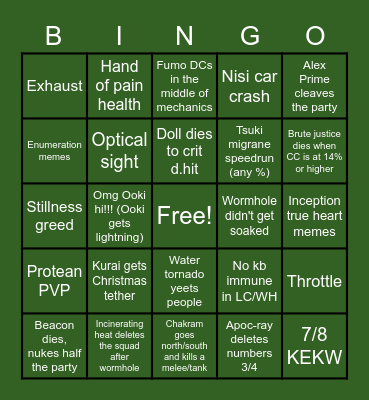 TEA Bingo Card