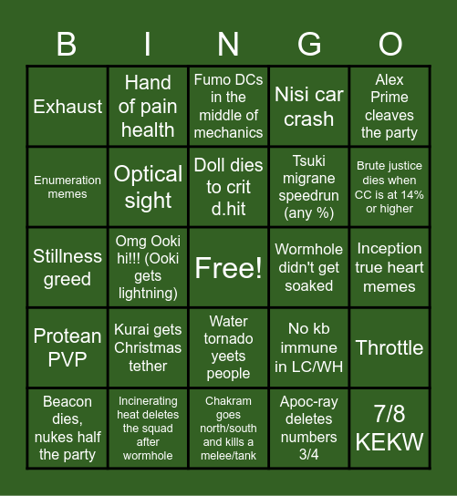 TEA Bingo Card