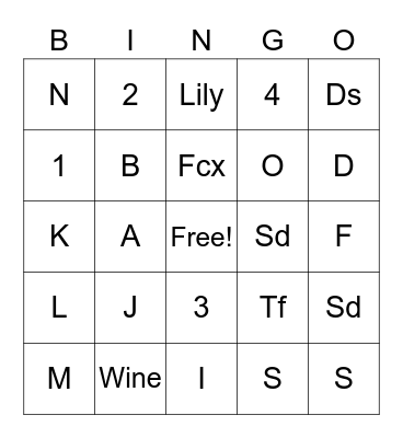 Birthday Bingo Card