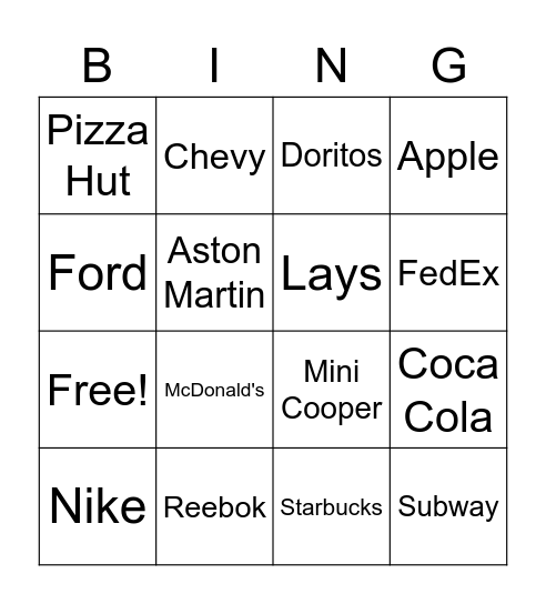 Product Bingo Card