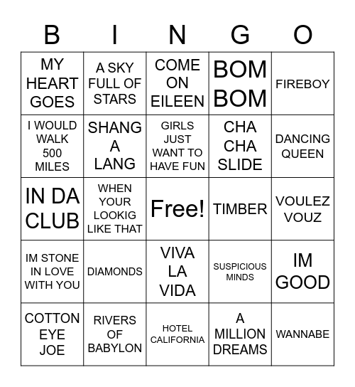 SADIE Bingo Card