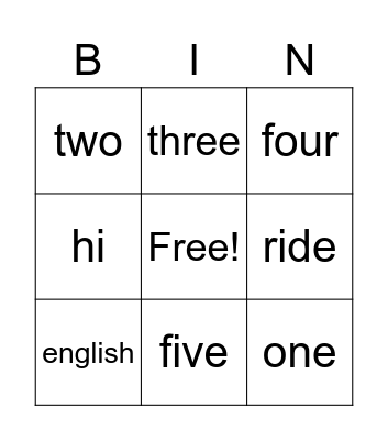 Number Bingo 1-75 Bingo Card