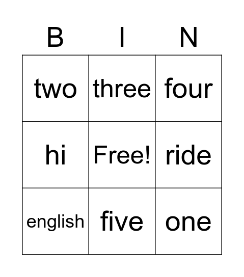 Number Bingo 1-75 Bingo Card