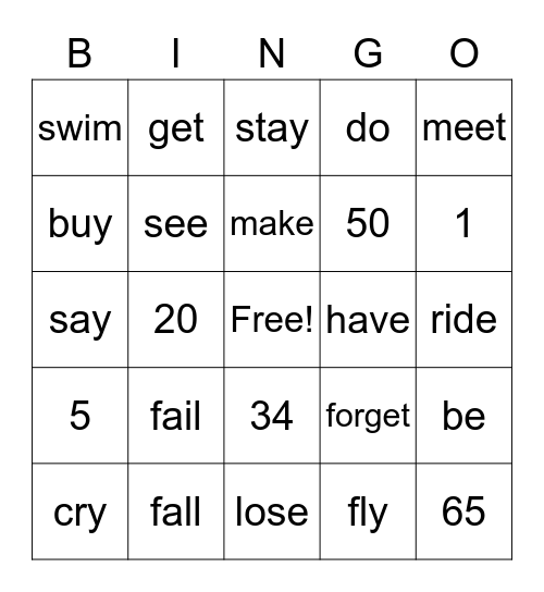 Number Bingo 1-75 Bingo Card