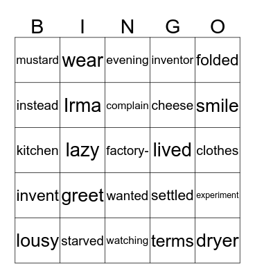 lesson 30 pink book Bingo Card