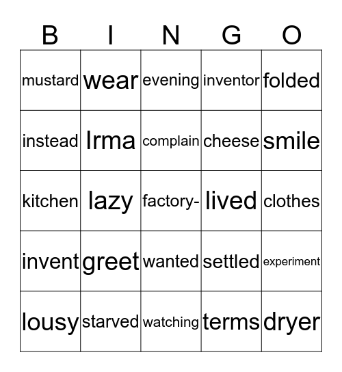 lesson 30 pink book Bingo Card