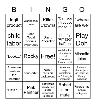 Super Official Business Bingo Card