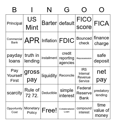 EPF W!SE Vocab Review 2 Bingo Card