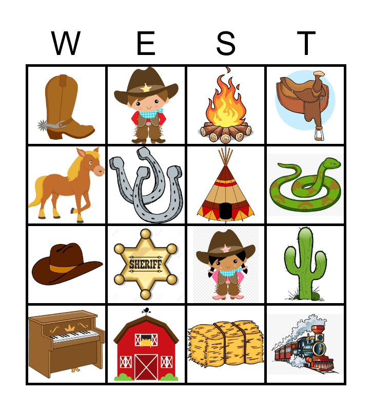 WILD WEST BINGO Card