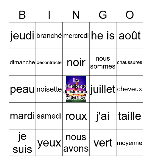 Vocabulaire Pratique Francais 7 Bingo Card