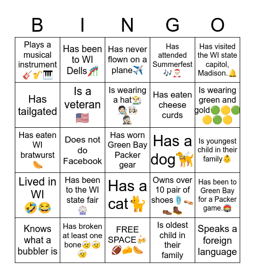 Icebreaker Bingo Card