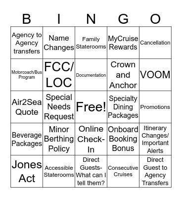 Policy/KD Bingo Card