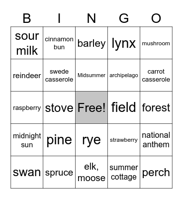 finland new try 2 Bingo Card