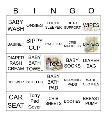 BABY  SHOWER Bingo Card