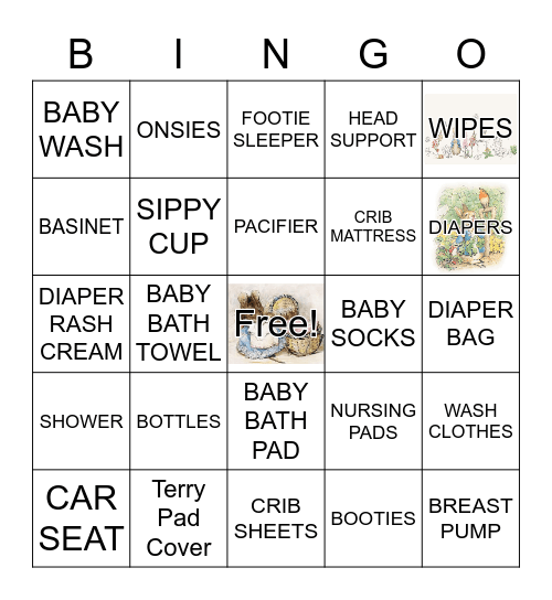 BABY  SHOWER Bingo Card
