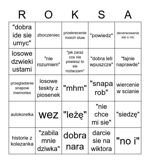 roksia bing Bingo Card