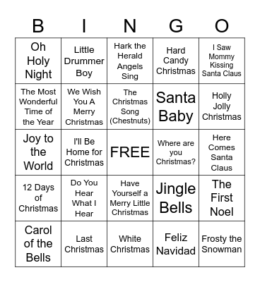 Merry Christmas! Bingo Card